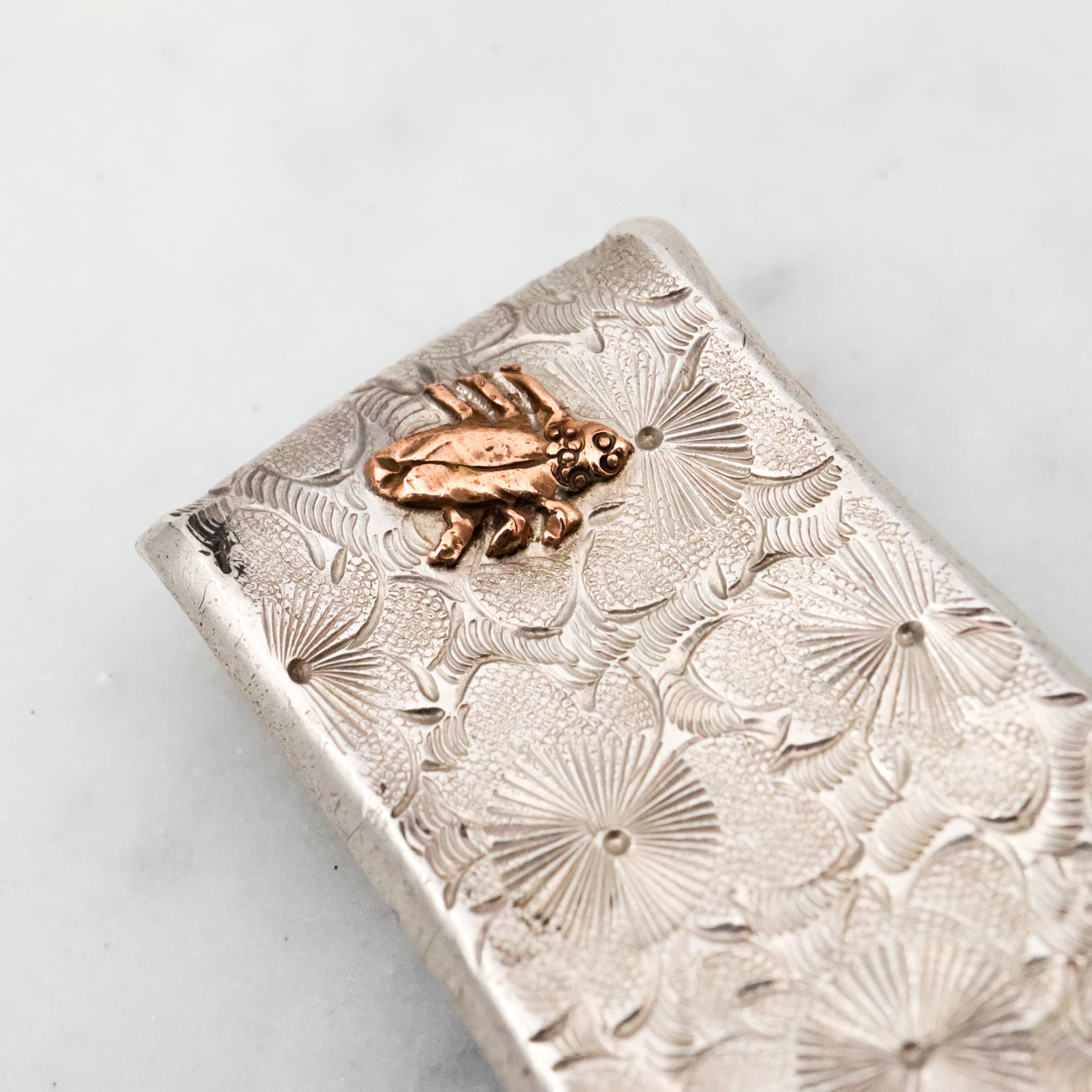 Antique Aesthetic mixed metals sterling bug chatelaine clip by Dominick & Haff